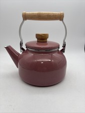 Crofton Tea Kettle Teapot Pink  Wood Handle picture