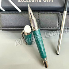 MONTBLANC StarWalker Emerald Green Swirl Silver Trim Rollerball Pen Rare VIP picture
