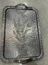 Vintage Rodney Kent 408 Hammered Aluminum Tulip Bouquet Tray 20
