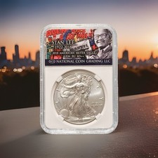 2018 $1 American Silver Eagle 1 oz Fine Silver - Stan Lee Tribute NCG Gem BU picture