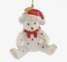 Lenox Teddy Bear 2018 Holiday GEMS Ornament NEW IN BOX picture