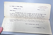 1895 J.Y Johnston & Co Murray St New York NY Legal Stationers Publishers Letter picture