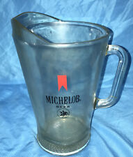 Vintage Heavy MICHELOB BEER Clear Glass Pitcher, 56 Oz., 9