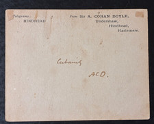 Sir Arthur Conan Doyle Signed Autograph Postcard 1906 Sherlock Holmes Undershaw picture