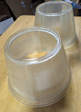 [2 Pack] Industrial Glass Holophane Prismatic Lamp Shade Heavy Vintage 8 5/8