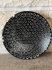 Tiozzo Sergio Italian Murano Murrine Glass Dish - Black & White Millefiori picture