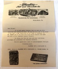 Vtg 1929 Letter From Planters Nut And Chocolate Company To Customers RARE picture