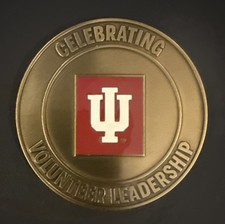 IU INDIANA UNIVERSITY HOOSIERS LARGE 2.5” ENAMEL BRONZE MEDALLION COIN 2017 picture