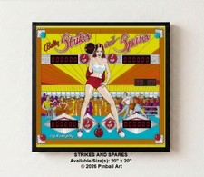 Bally “Strikes and Spares” (1978) – LED Illuminated Pinball Wall Art – 20x20 picture