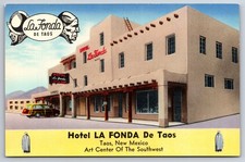 Hotel La Fonda De Taos Taos New Mexico NM Chrome c1950 Postcard picture