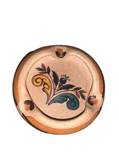 VINTAGE BEAUTIFUL MEXICAN FOLK ART POTTERY ASHTRAY HANDPAINTED picture