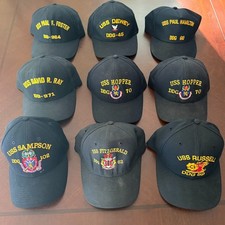 Vintage US Navy Destroyer Snapback Hats Original DD DDG Hopper Fitzgerald Lot picture