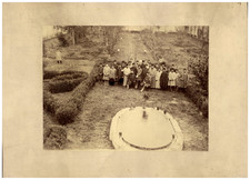 Qajar elite, group of notables in a garden, Persia Late Qajar period, Persia. picture