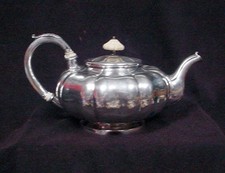 ANTIQUE 12 LOTH SOLID SILVER TEAPOT Ca 1850 AE STAMP GERMAN CONTINENTAL 554 gm picture
