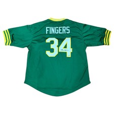 Rollie Fingers Autographed Oakland (Green #34) Custom Jersey - JSA picture