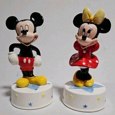 Vintage Lot of 2 Schmid Disney Mickey & Minnie Mouse on Star 7.5