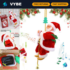 Battery-Operated Climbing Santa on Rope - Musical Christmas Holiday Decor picture