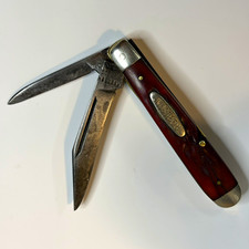 Vintage Robeson Shuredge USA 2-Blade Pocket Knife 622331 Jigged Bone c.1940-64 picture