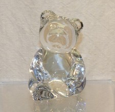 Crystal Glass Teddy Bear Figurine Paperweight Princess House W. Germany Vintage picture
