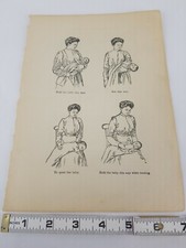 Antique Page From a Science and Health Encyclopedia Book Infant Care picture