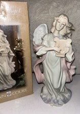 Crown Court Porcelain  Angel with Harp - 9 1/2” High NIB picture