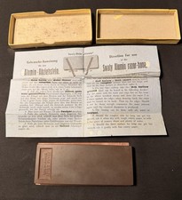 Antique Franz Swaty Alumin Razor Hone Austria Box Instructions Barber Stone picture