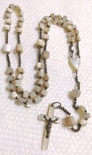 Antique Hand Carved Mother Of Pearl French Rosary Nun Convent Find picture
