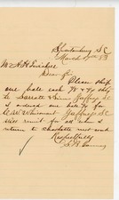 1883 Handwritten Letter S.B. Tanner to AH Twichell Spartanburg Gaffney SC Cotton picture