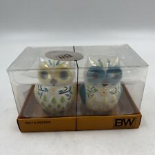 Boston Warehouse Ceramic Spring Owl Salt & Pepper Set CC01B19002 picture