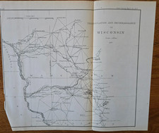 1877 US Coast Survey Map Wisconsin Triangulation Reconnaissance Madison Janesvil picture