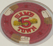 Vintage 1985 Sam's Town Las Vegas $5 Casino Chip Red Hotel Design picture