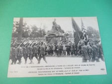 VINTAGE MILITARY PHOTO POSTCARD AMERICAN INDEPENDENCE DAY IN PARIS JULY 4TH 1918 picture