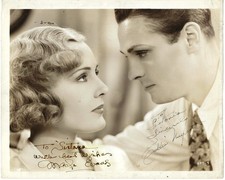 ACTORS EDDIE NUGENT & MADGE EVANS, SIGNED VINTAGE STUDIO PHOTO. picture