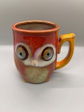 Gibson Home Pottery Glazed Owl Coffee Mug Embossed picture
