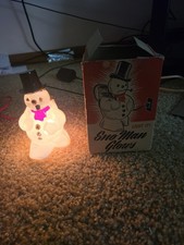 Vintage Miller Or Royal Frosty Snowman Light With BOX 1950's picture