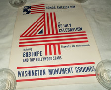 VERY RARE 1970 JULY 4TH WASHINGTON MONUMENT GROUNDS HONOR AMERICA POSTER READ # picture