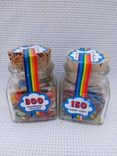 Vintage 2pc NOS Herlitz Made in Germany Paper Clips Thumb Tacks Glass Containers picture