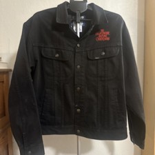 Vintage Rare Black Nightmare Before Christmas Jean Jacket Size Large Jack picture