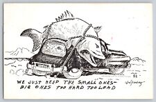 Postcard William Standing Massive Fish Strapped To Car Comic Vintage Posted 1950 picture