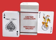 Vintage Northwest Airlines Deck of Playing Cards, open box, cards Mint picture