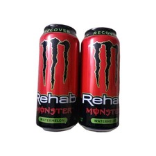 2x MONSTER Energy - REHAB - Watermelon Flavor 2x Can - Rare Find - Discontinued  picture