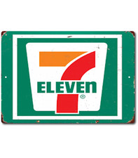 Vintage Retro Look 7 Seven 11 ELEVEN GAS STATION Service Man Cave Metal Sign picture