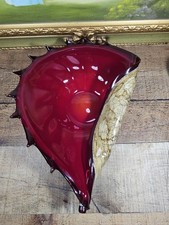 2013 Germany K. Thig(?) Signed Art Glass Shell Shaped Dish picture