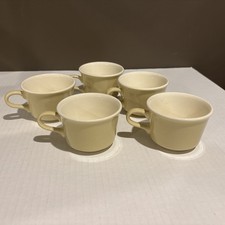 Vintage USA Restaurant Ware Diner Coffee Cup Mug Cream Yellow 5 count lot picture