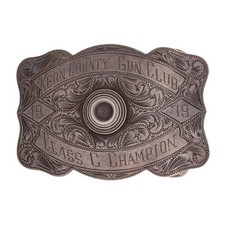 1979 Vtg Wades Reno Sterling Silver Kern Bakersfield Gun Club Trophy Belt Buckle picture