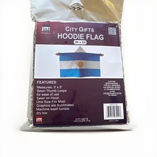 City Gifts Argentina Wearable Flag Hoodie 3ft x 5ft w/ Hood & Thumb Loops picture