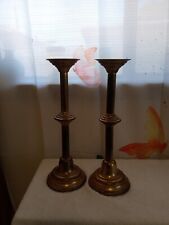 Pair Vtg Tall alter Candlesticks picture