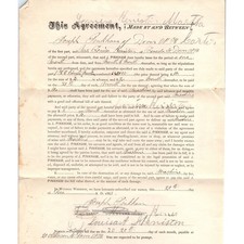 1883 Lease Agreement Louisa Keniston, Joseph Pinkham Dover NH AF7-E7 picture