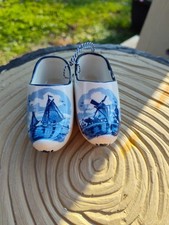 Blue Delft  Dutch Clogs Mini Shoe Set Handmade 4