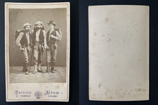 S.Tommasi, Switzerland, Lugano, Portrait of Alpine Hunters Vintage Albumen Print, c picture